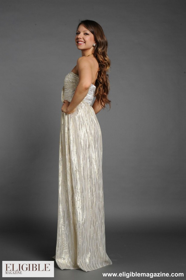 ERIN by Erin Fetherston Cream and Metallic Sweetheart Strapless Gown-Rental $120-Retail $600