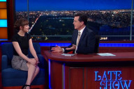 Dakota Johnson Stephen Colbert