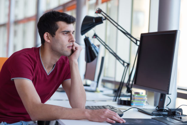 frustrated young business man