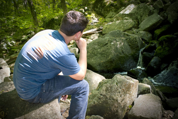 Thinking by the Waterfall