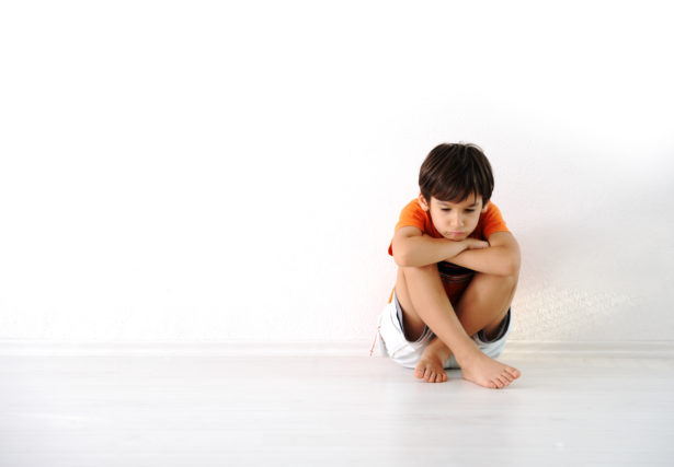 Happy children sitting at home, indoor