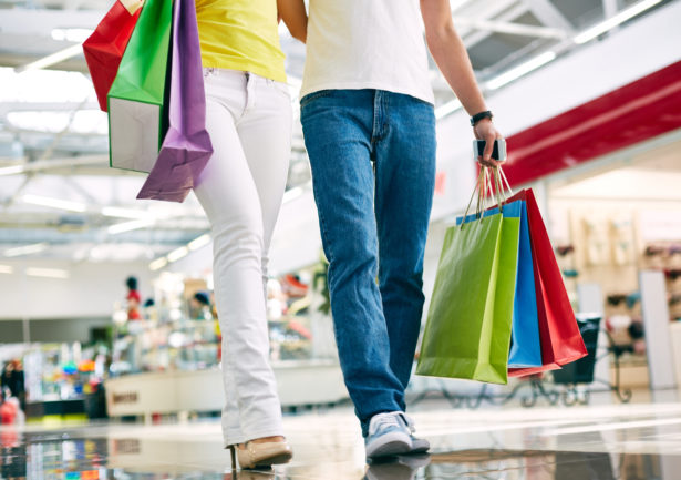 Shoppers with paperbags