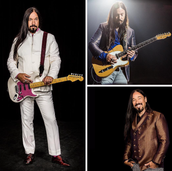 The Tragically Hip’s Rob Baker wears custom King & Bay for the “Man, Machine, Poem” Tour Photo credit: King & Bay Custom Clothing